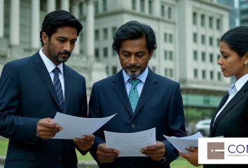 Three Sri Lankan attorneys male and female in a Lawyers Coat, Infront of court . They are reviewing ... (2) {"aigc_info":{"aigc_label_type":0,"source_info":"dreamina"},"data":{"os":"web","product":"dreamina","exportType":"generation","pictureId":"0"}}